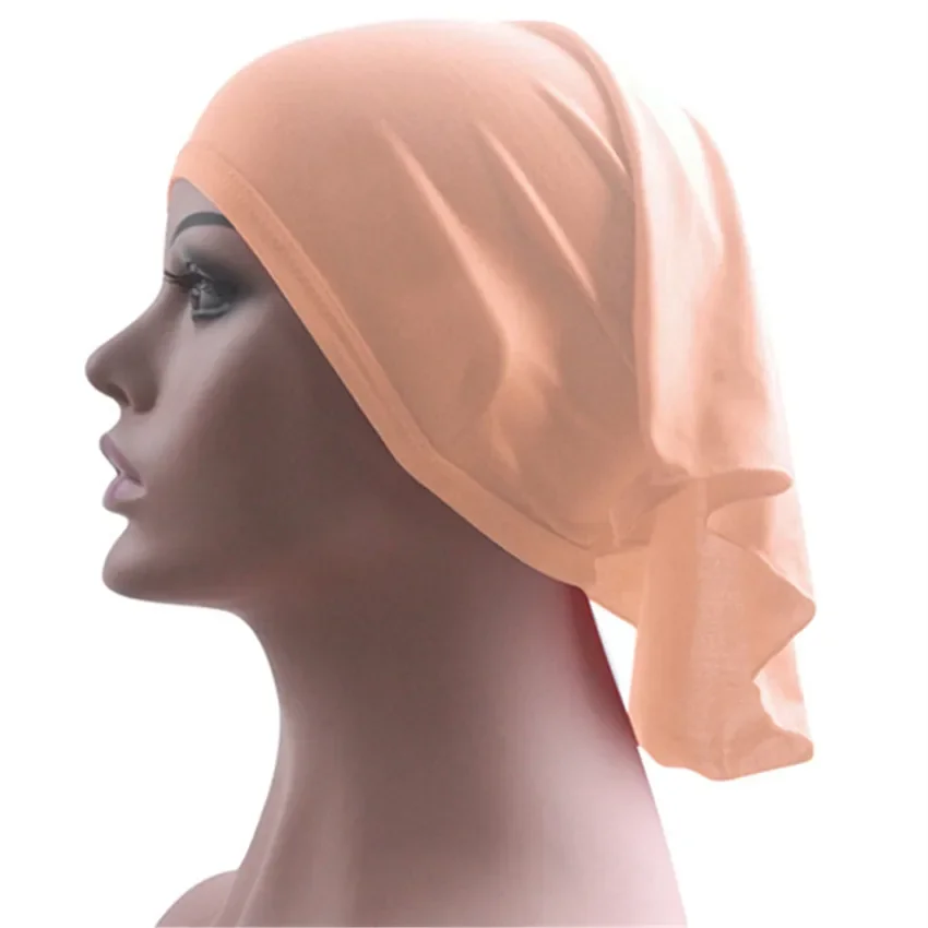 Scarf Headscarf Pipe Cap Chemotherapy Cap Cotton Headband Inner Cap Female Muslim Headscarf Cap Care Cap