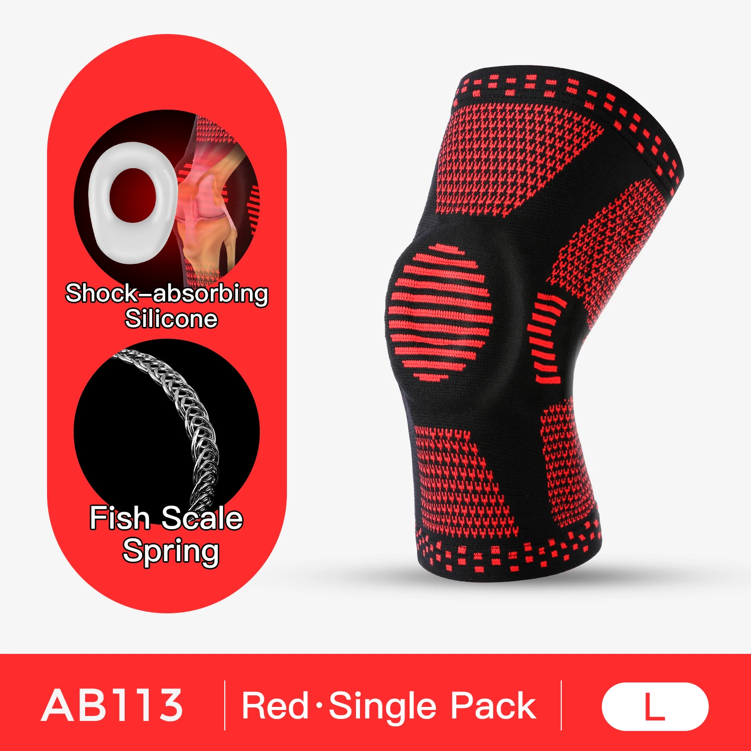 1Pcs Gym Knee Pads Sports Knee Sleeve Elastic Knee Brace Support Gear Patella Running Basketball Volleyball Tennis Protector