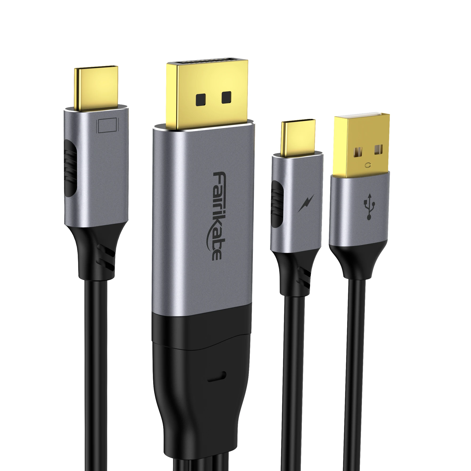 Fairikabe Displayport To USB C Cable 6.6ft 4K 60Hz DP Source to USB-C Touchable Portable Monitor For Huawei VR Glass Nreal Air