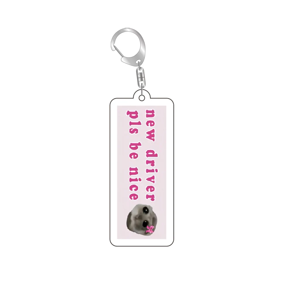 Acrylic Pink Bow Cute Sand Hamster Key Chain Keychains Ring Funny Pendant For Bag Accessories Jewelry Fans Gift Photo Decoration