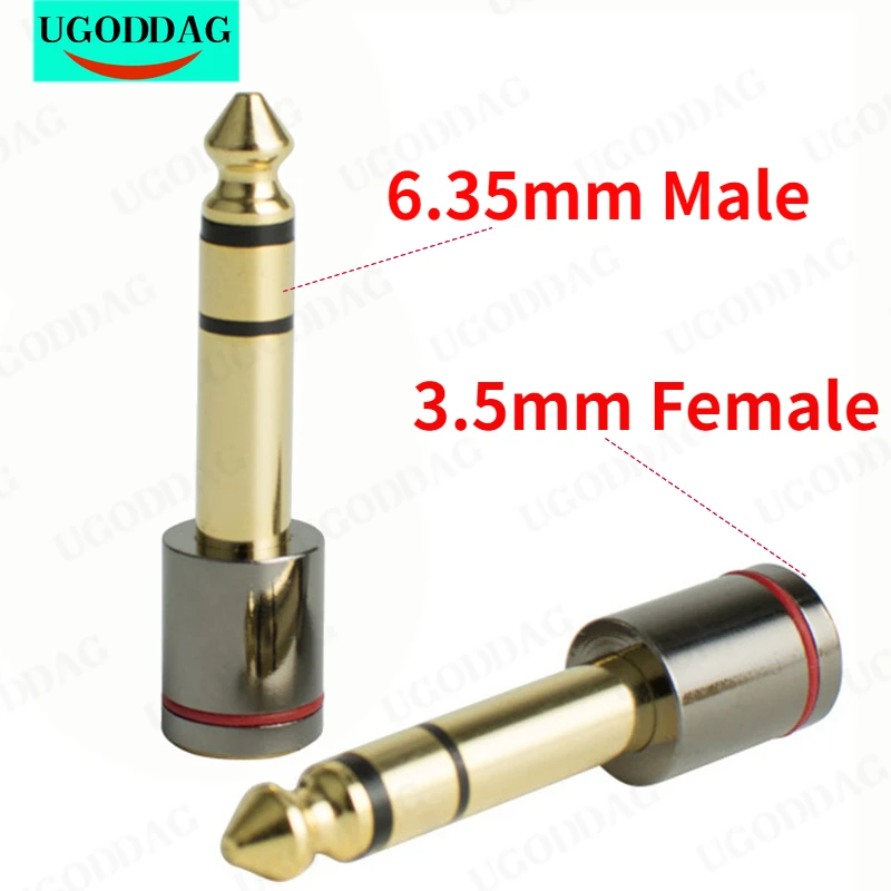 6.5 Connector Plug 6.35mm Male To 3.5mm Female Audio Adapter Gold Plated Hifi Headphones Jack Stereo Microphone Earphone DIY 3.5