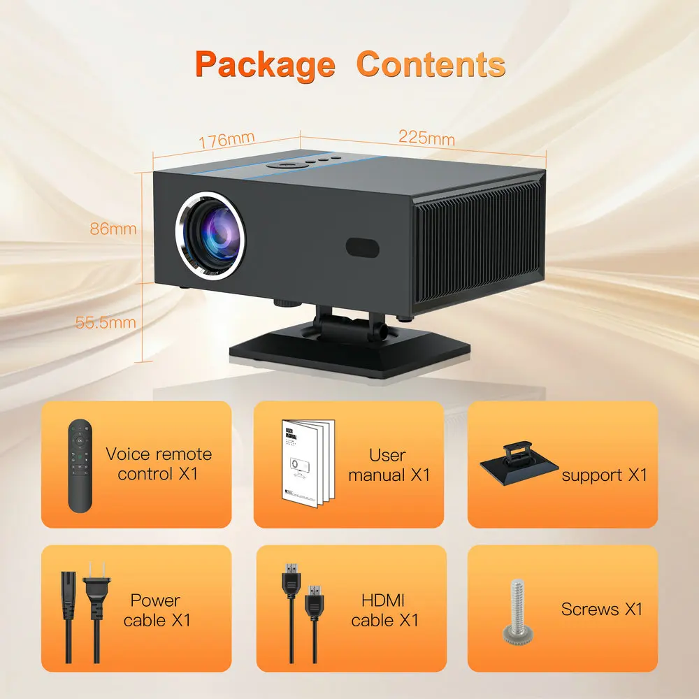 Vivicine X6W Android 11 Full HD 1080p Home Movie Projector,Dual Wifi6 BT5.2 Cinema Outdoor Portable Projetor