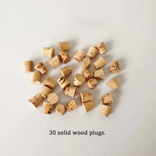 30 solid wood plugs