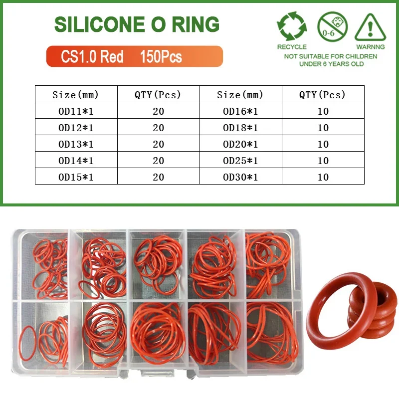 Red 150Pcs CS1.0mm