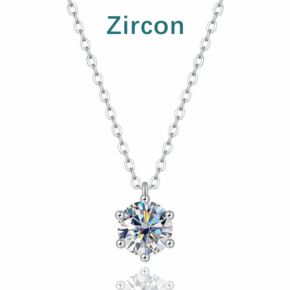 2.0ct VVS1 D Color Moissanite Necklace 925 Soild Sterling Sliver Chain with Certificate Fine Jewelry for Woman Jewelry