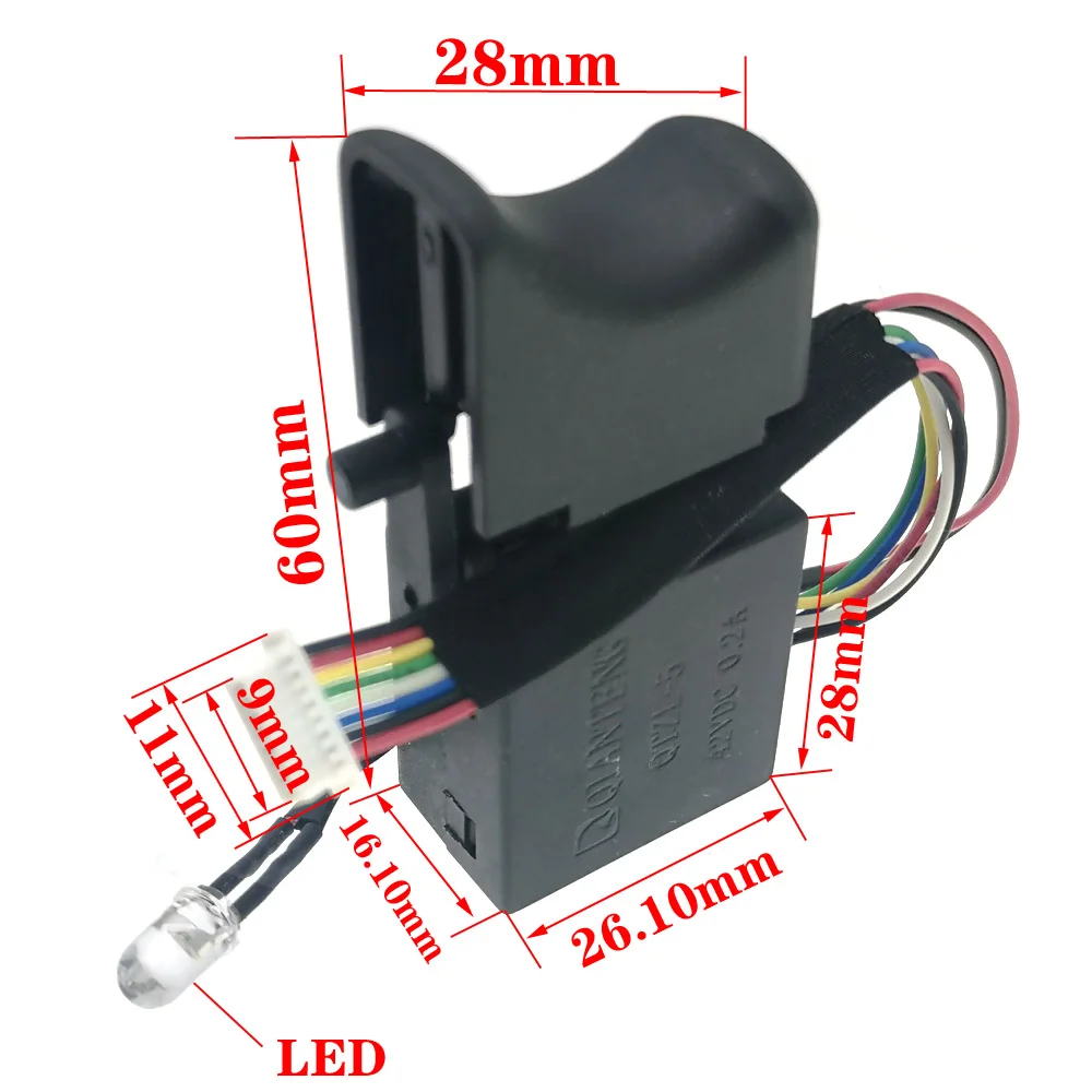 DC 7.2-24V 36V 42V 60V 2106/JC15-6 Electric Wrench Switch Electric Drill DIY general Speed Control Push Button Trigger Switch