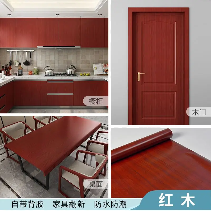 90CM PVC Waterproof Self Adhesive Wallpaper Roll Furniture Cabinets Vinyl Decorative Film Wood Grain Sticker for Diy Home Decor