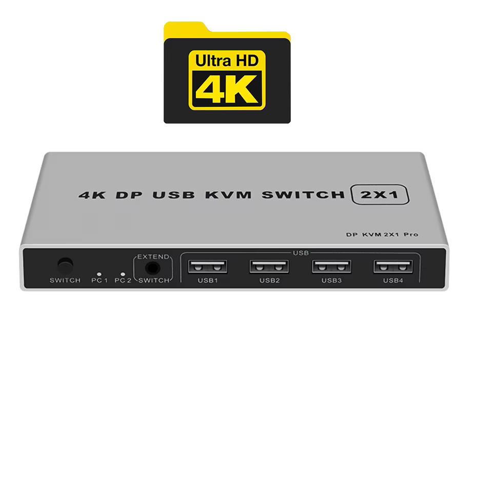 8K Displayport KVM Switch 4K@144hz 2-port USB KVM 8K Displayport 1.4 Switch KVM Dp switch mouse&keyboad supported