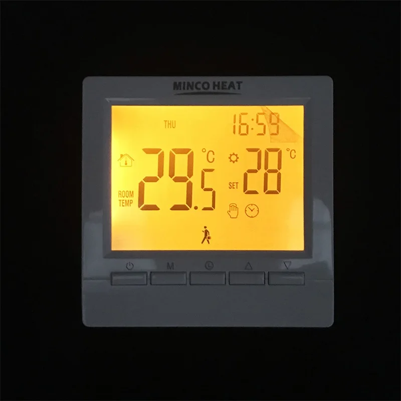 Programmable Gas Boiler Heating Temperature Regulator Hand Control AA Battery Thermostat with Kid Lock