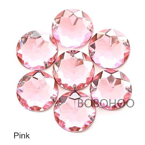 Mixed Colors Acrylic Crystal Sew On Rhinestone Round Chamfering Flatback Colorful Sewing Rhinestone For Wedding Dress B3096