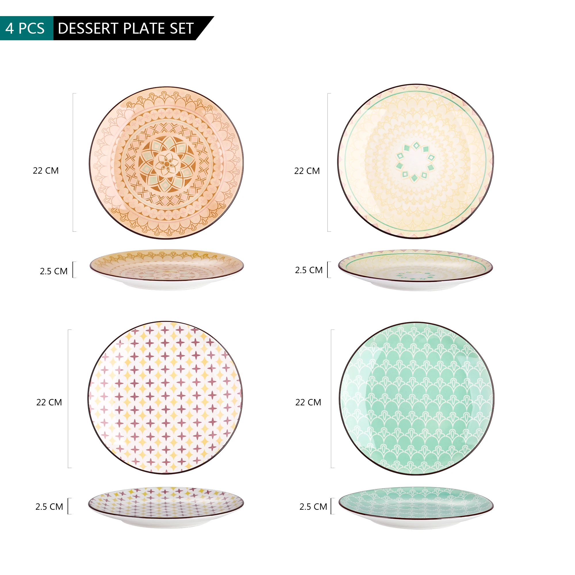 4 PCS Dessert Plate