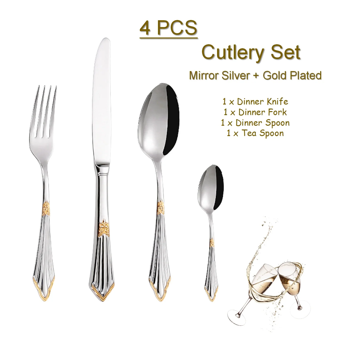 4PCS - Gold Plated