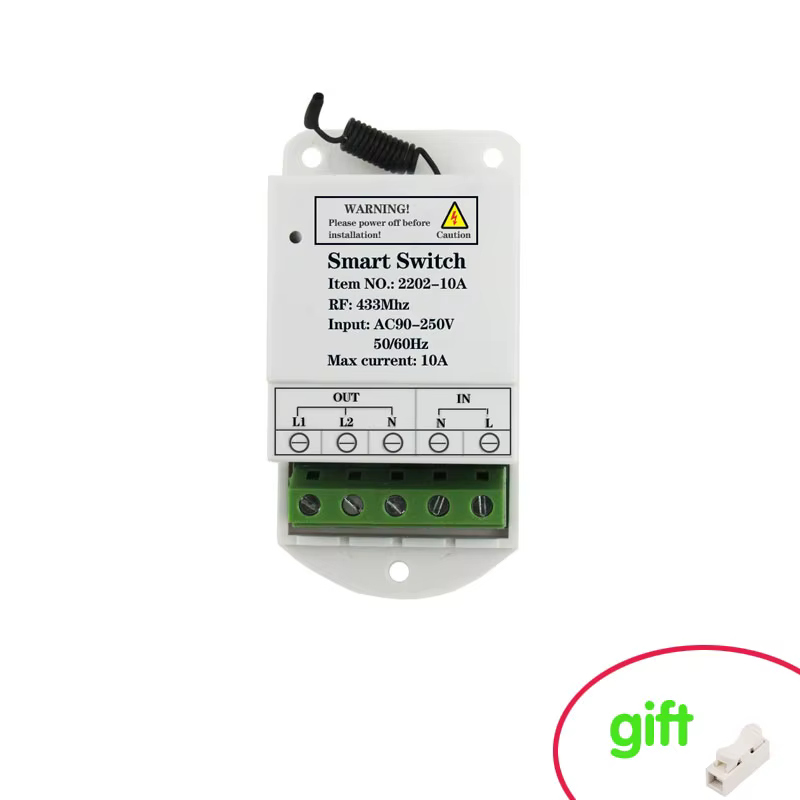 Wireless Switch 433MHz Rf Interruptor AC 110V 220V 2CH Relay Receiver and 3 Button Transmitter for Light Garage Gate Control