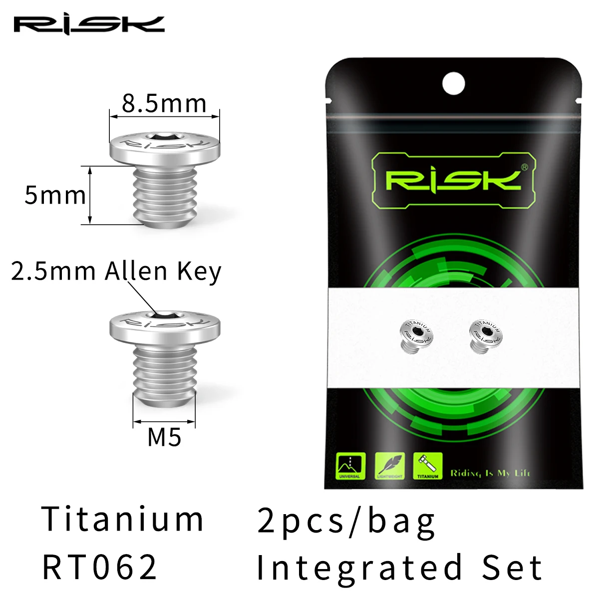 2pcs Titanium