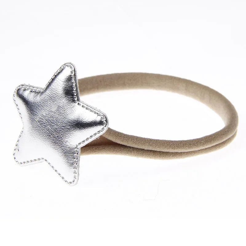 Chic Baby Girls PU Five-pointed Star Headband Newborn Nylon Toddler Headwear Hairband Hair Accessories Gift Photo Prop