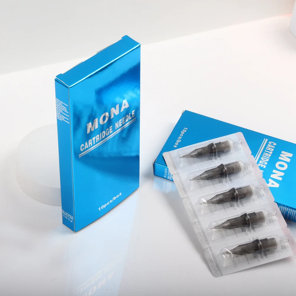 10pcs/Box Grey Tattoo Needles Cartridge Disposable Sterilized Safety Needle RS/RL/RM/M1 With Membrane For Tattoo Rotary Machines