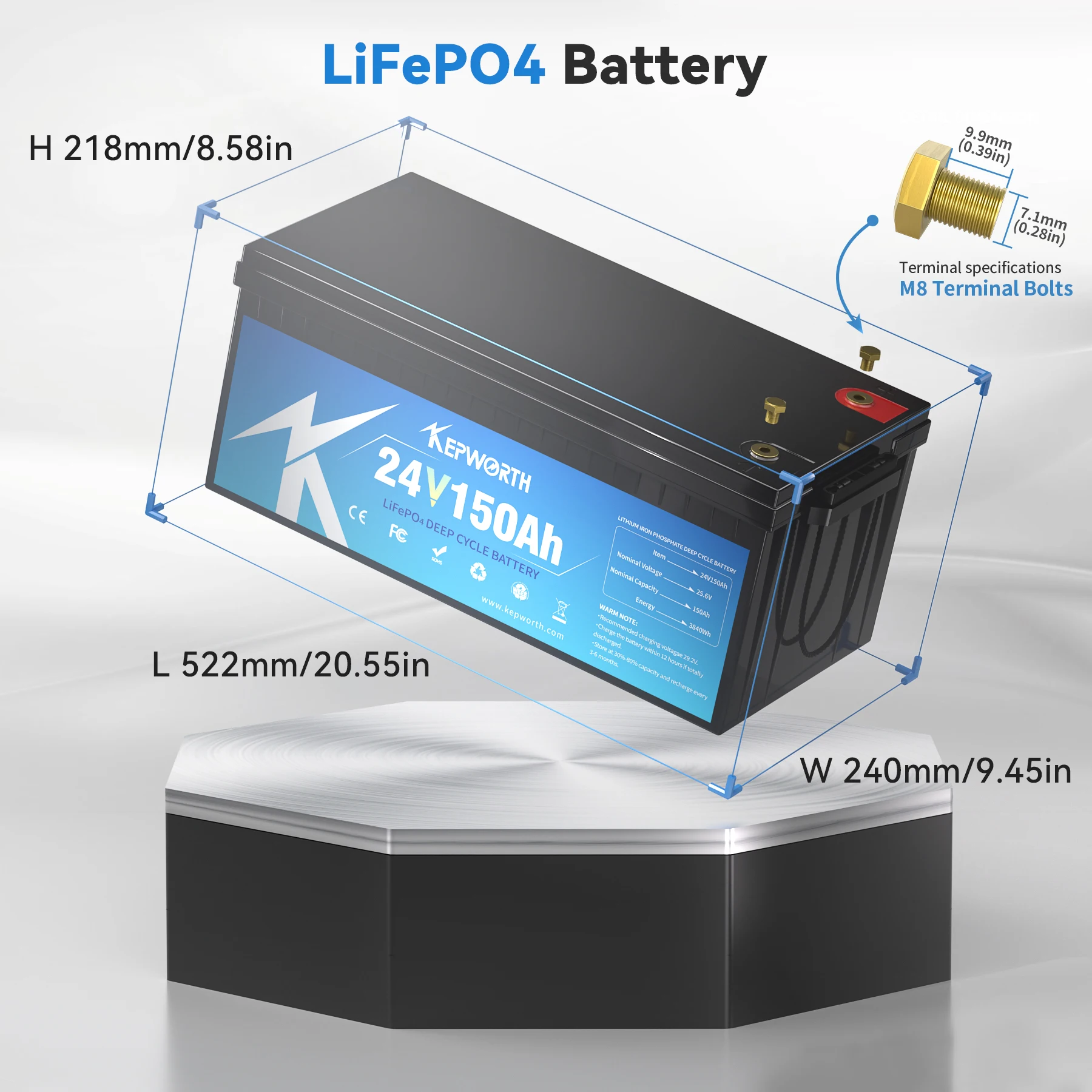 24V 150Ah NO USB