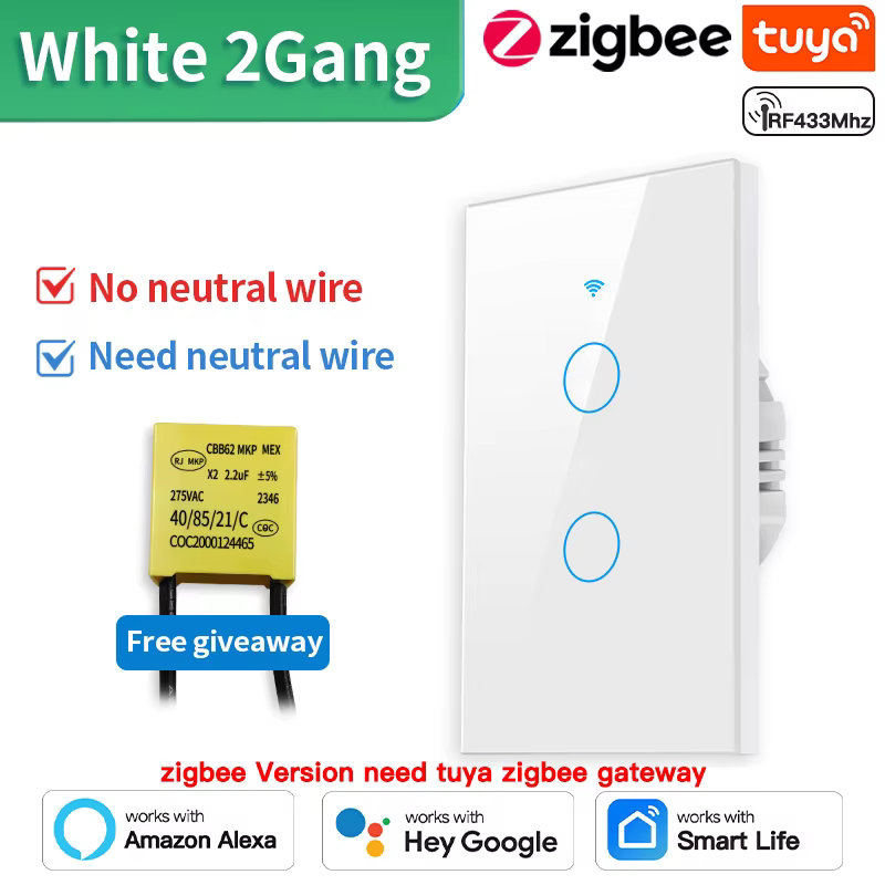Zigbee White 2gang