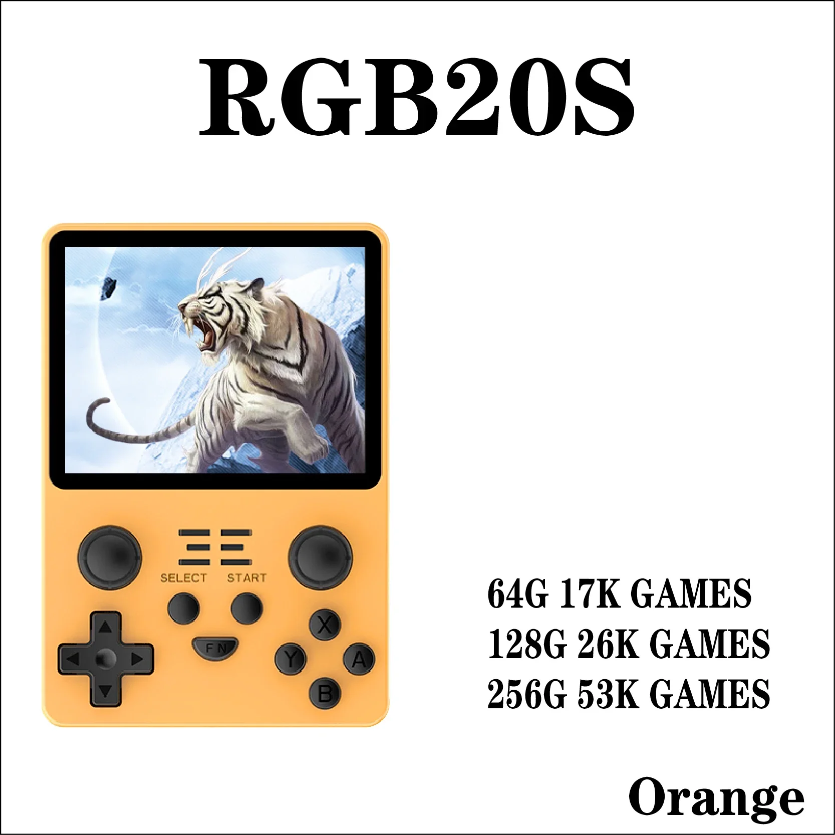 POWKIDDY RGB20S Handheld Game Console Retro Open Source System 3.5-Inch 4:3 IPS Screen RK3326 Double Joystick Children's Gifts