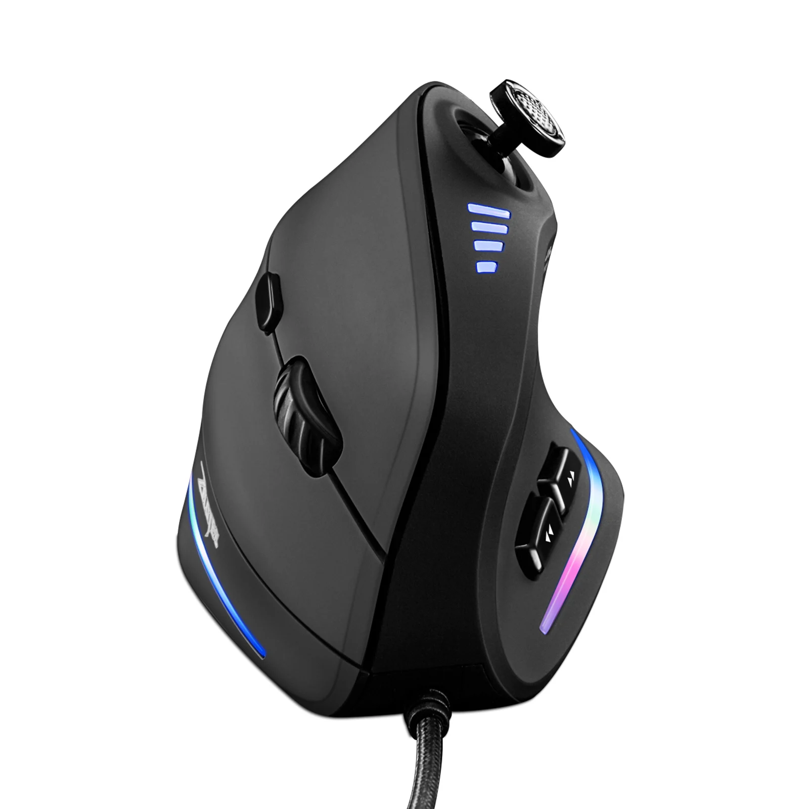 ZELOTES Vertical Gaming Mouse Wired USB Ergonomic Mice RGB Joysticks Programmable Laser Mice 10000 DPI For Gamer PC Computer C18