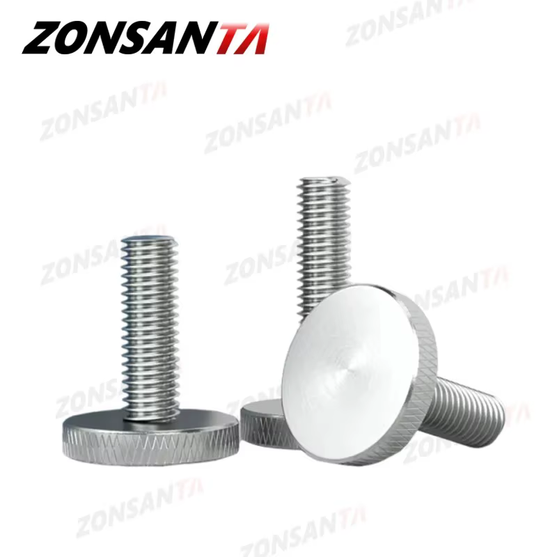 Knurl Flat Big Round Head Hand Tighten Screw M3 M4 M5 M6 M8 Curtain Wall Glass 304 Stainless Steel Thumb Adjusting Bolt GB835