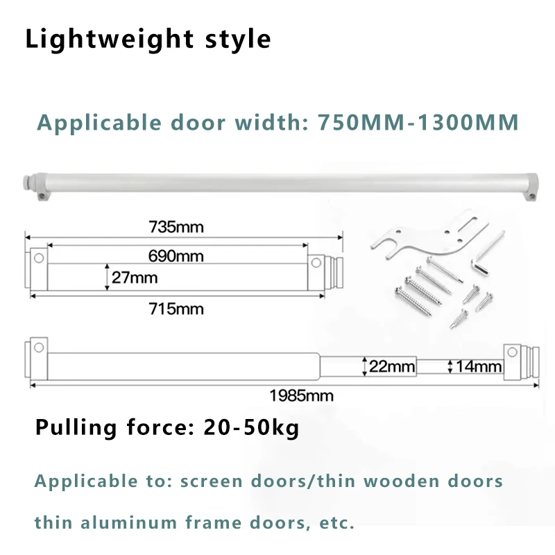 Sliding Door Closer Buffer Damping Aluminum Alloy Sliding Door Glass Door Sliding Door Simple Household Automatic Door Closer
