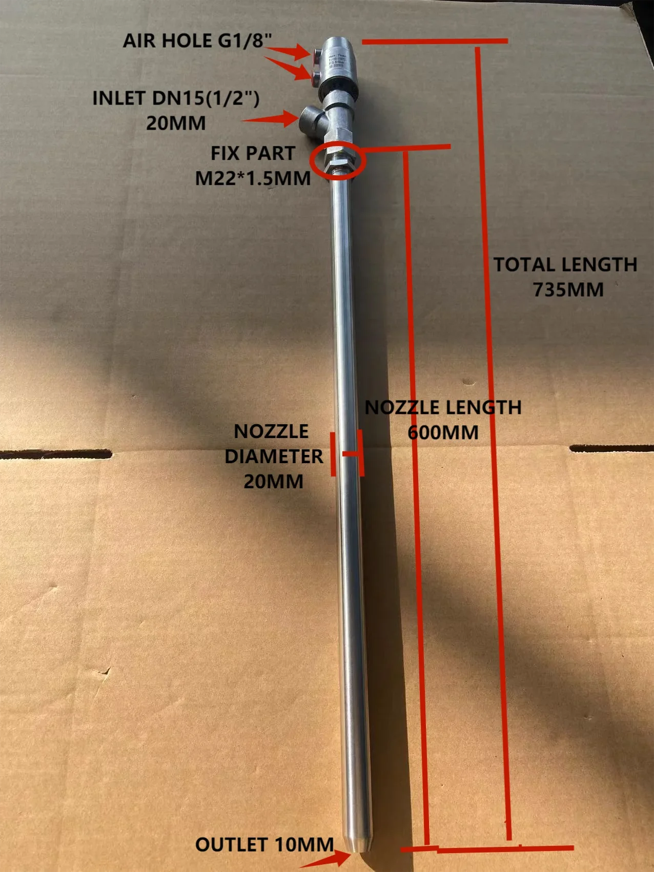 DN15 20MM L600MM