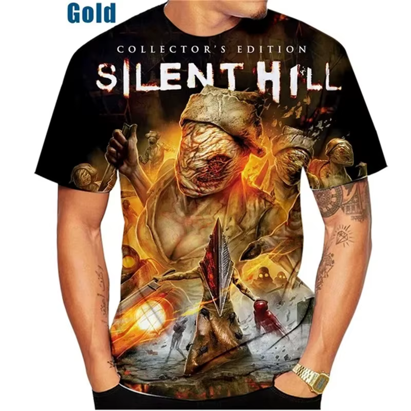 Newest Horror Game Silent Hill Graphic Tshirt For Men Women 3D Printed Casual Outdoor Cool Tee Top Streetwear Plus Size Tshirts