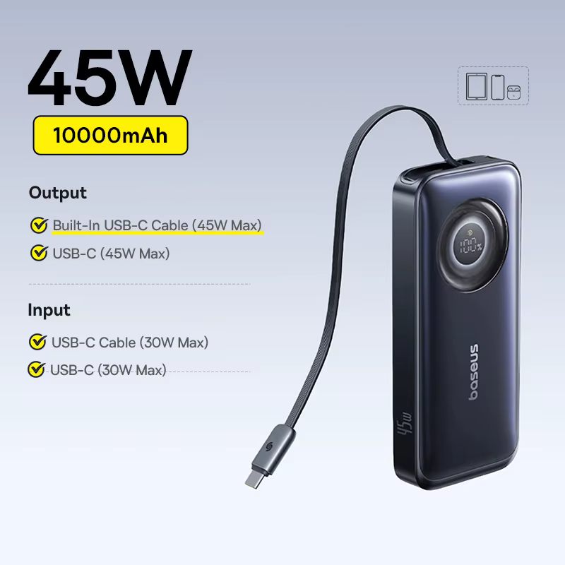 Black 45W 10000mAh