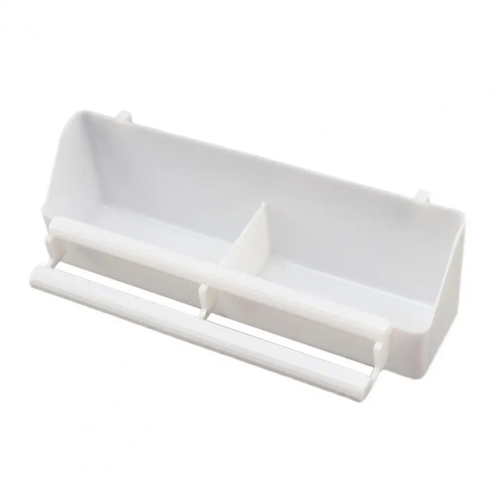 Bird Trough Pet Water Food Dispenser with Perch Stick 2 Compartments Feeding Dish Parrot Feeder Pet Hanging Feeding Container