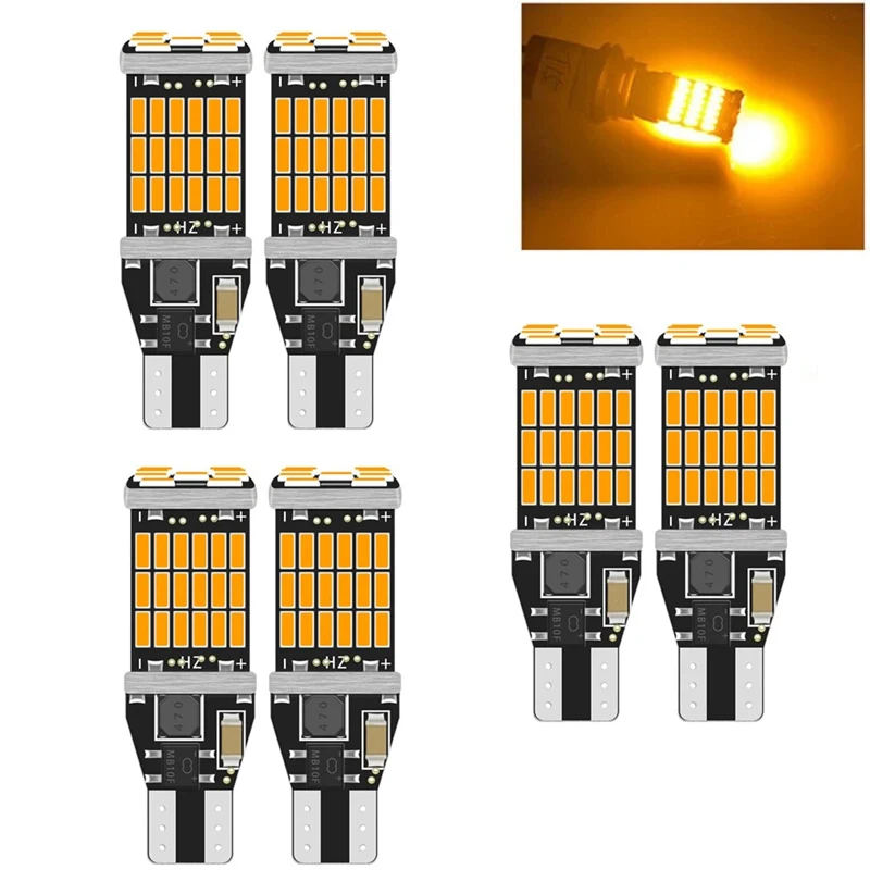 6Pcs Amber T15 W16W