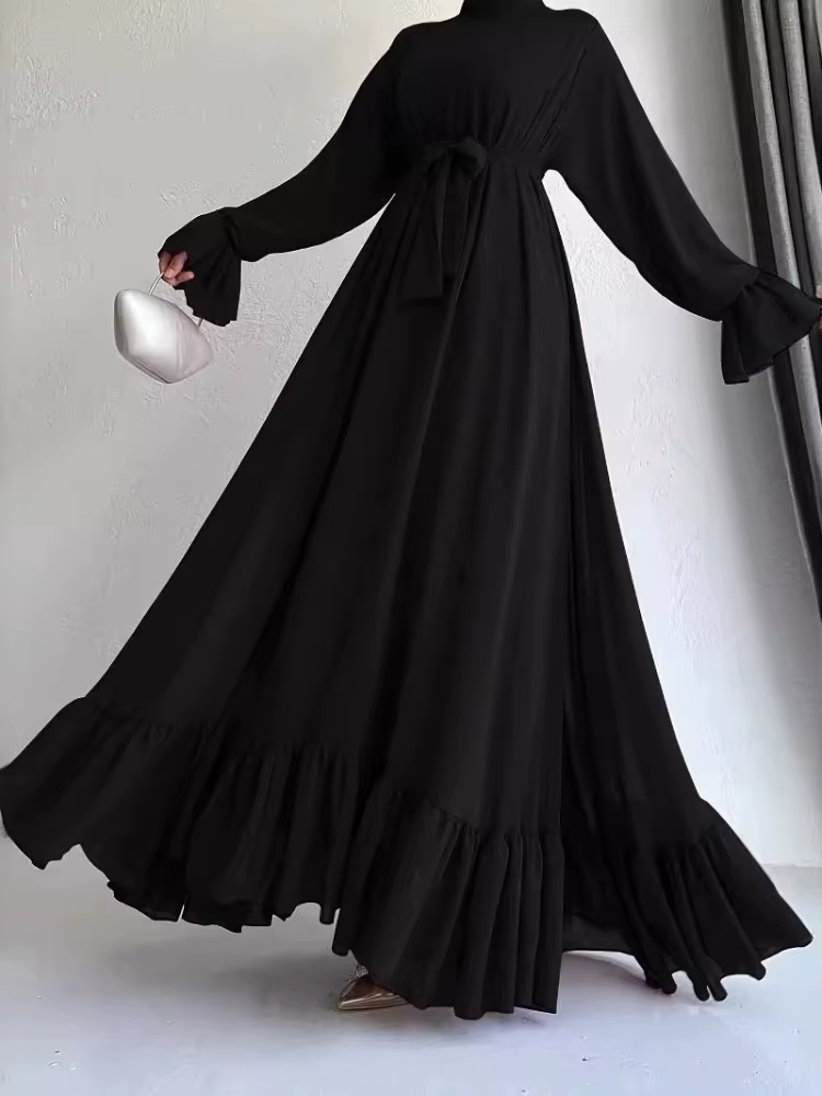 Eid Muslim Dress Women Abaya Jalabiya Sashes Ramadan Morocco Dubai Abayas Modest Arab Long Robe Kaftan Islam Party Vestidos 2024