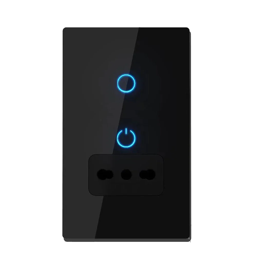 Wifi Smart Tuya Italy Light Switch Wall Socket Glass Panel Plug Intelligent EU Chile Type L Outlet Remote by Alexa Google Home