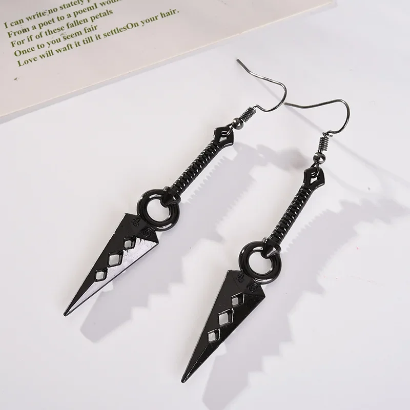 Anime Cosplay Akatsuki Earrings for Women Jewelry Enamel Red Cloud Ear Hoops Ninja Darts Dangle Earring Fans Creative Gift