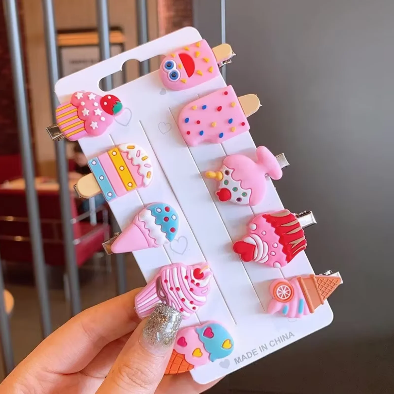 10PCS pink ice cream
