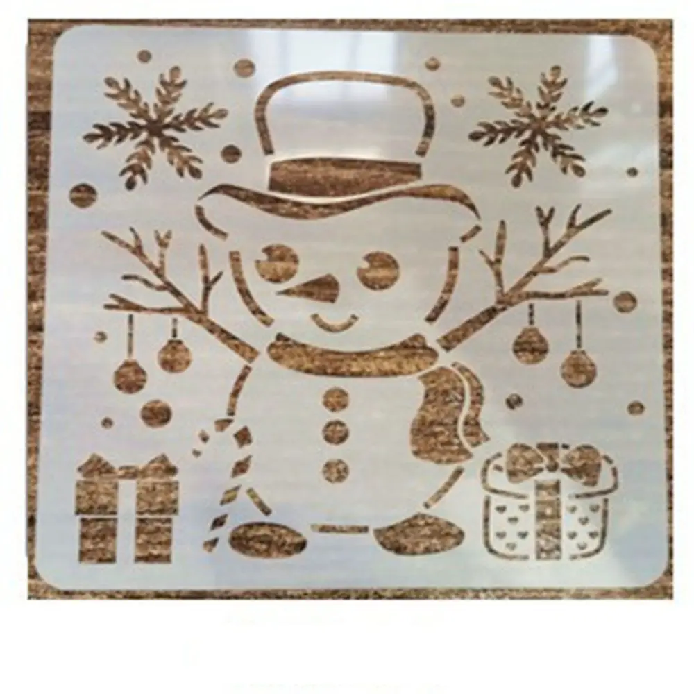 1PC Album Decorative Wall Window Santa Claus Christmas Style Stencil Spray Painting Template Cute Snowman Graffiti Drawing Tool