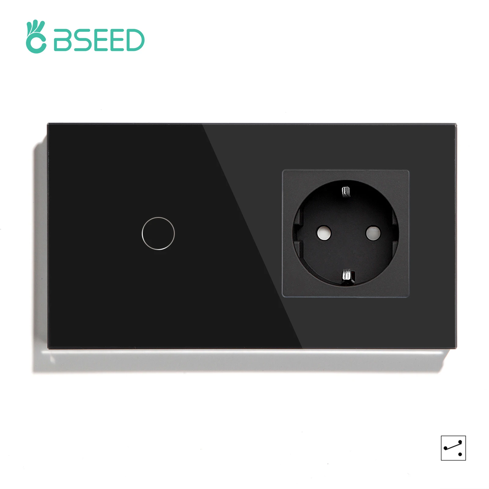 1g 2w Socket Black