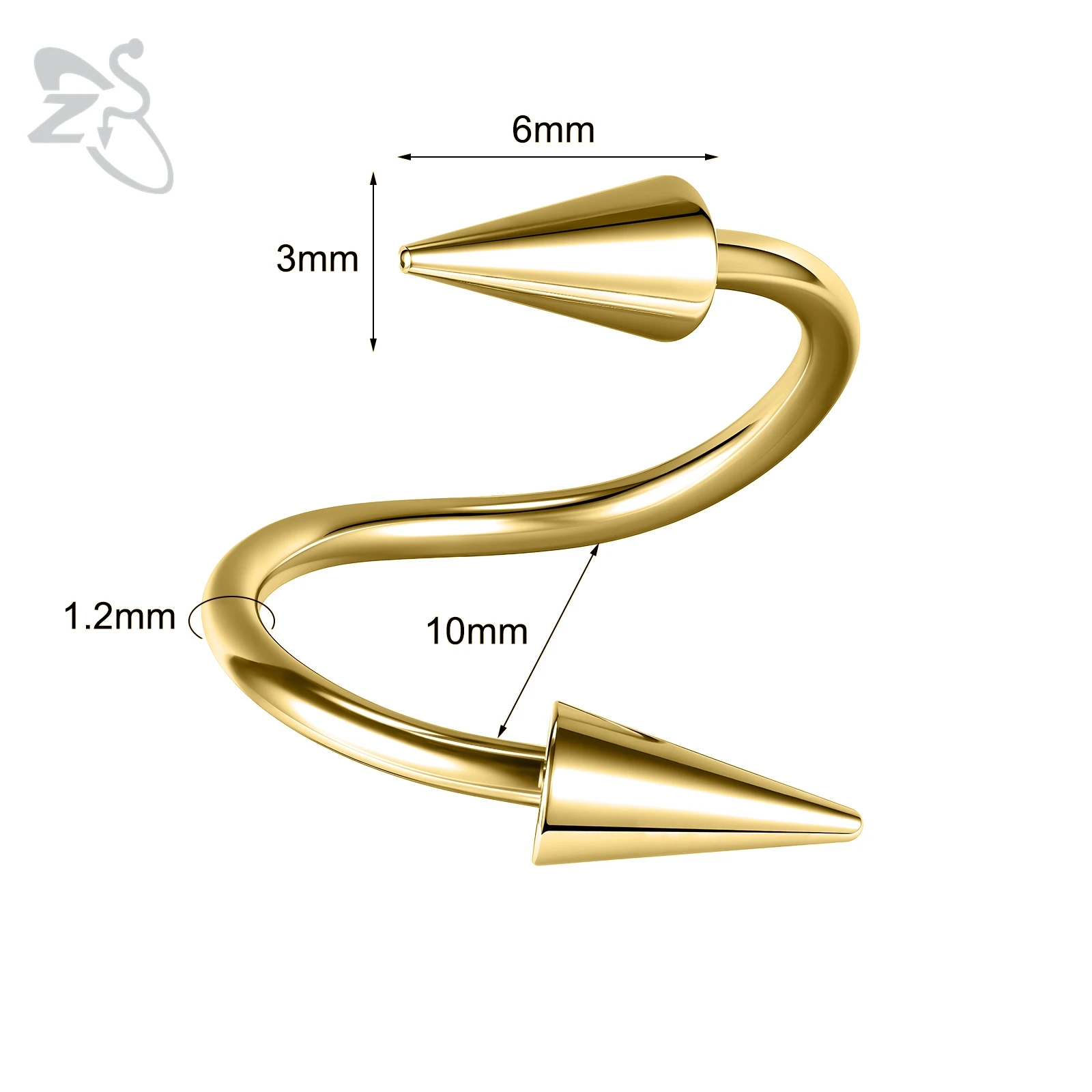 Gold-10X3X6mm