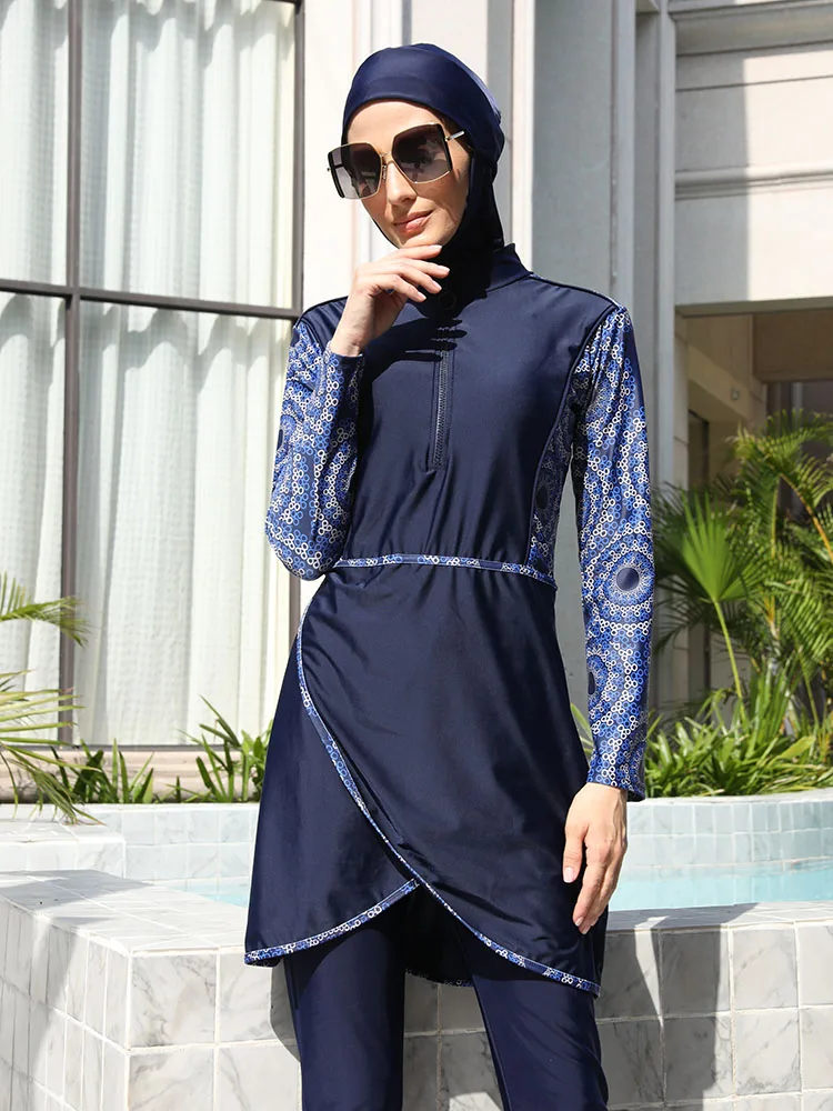 3PCS/Set Burkini Muslim Woman Modest Swimwear Women Hijabs Swimsuit Islamic Clothing Swimming Suit for Women New Design