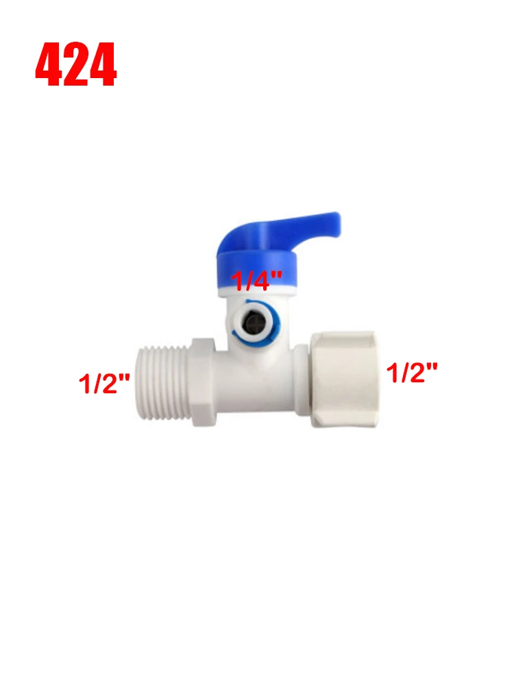 Reverse Osmosis RO Feed Tee Plastic Ball Valve 1/4" 3/8" Hose Quick Coupling 1/2" Male 3 Way Faucet Water Purifier Tap Connector