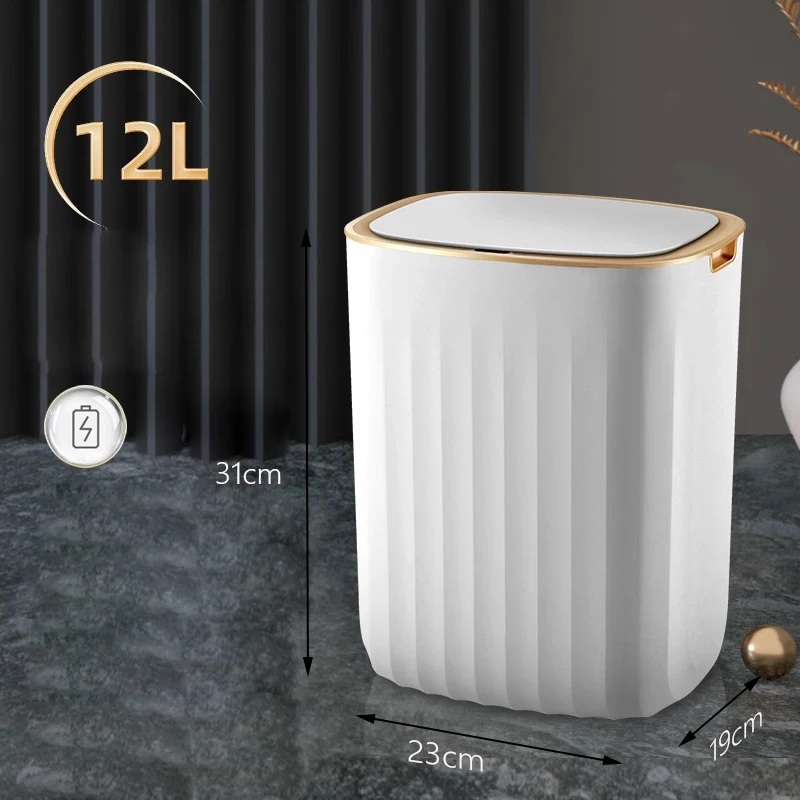 XiaoGui Smart Sensor Trash Can Family Light Luxury Sitting Room Toilet Creativity Automatic Open And Close Trash Can Cubo Basura