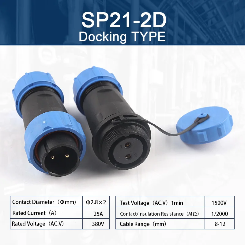SP21 IP68 Docking Type Electrical Waterproof Connector 2Pin-12Pin welding plug socket Power Cable Aviation Wire Connector DIY GO