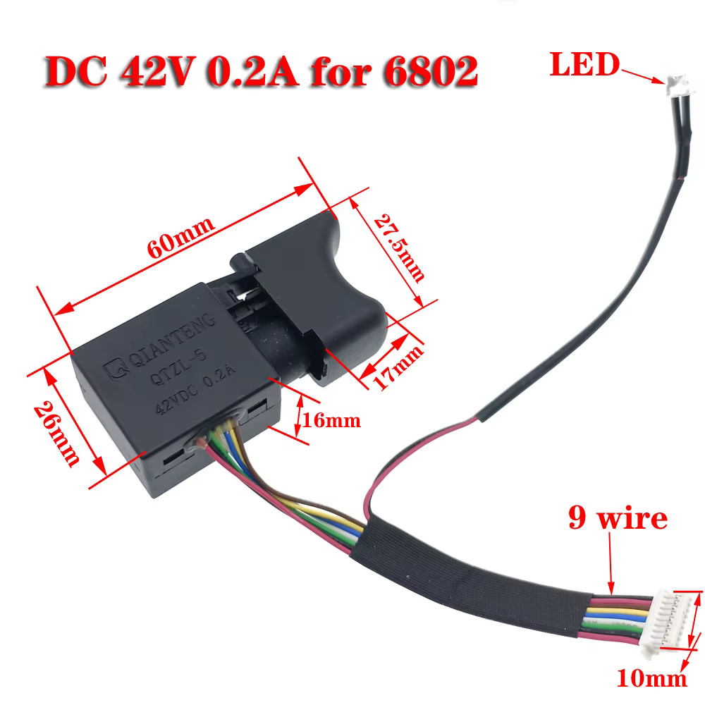 Drill Speed Switch Brushless For 6802/2106/169 Electric Wrench Accessories Drill Switch Adjustable Cordless Drill Trigger Switch