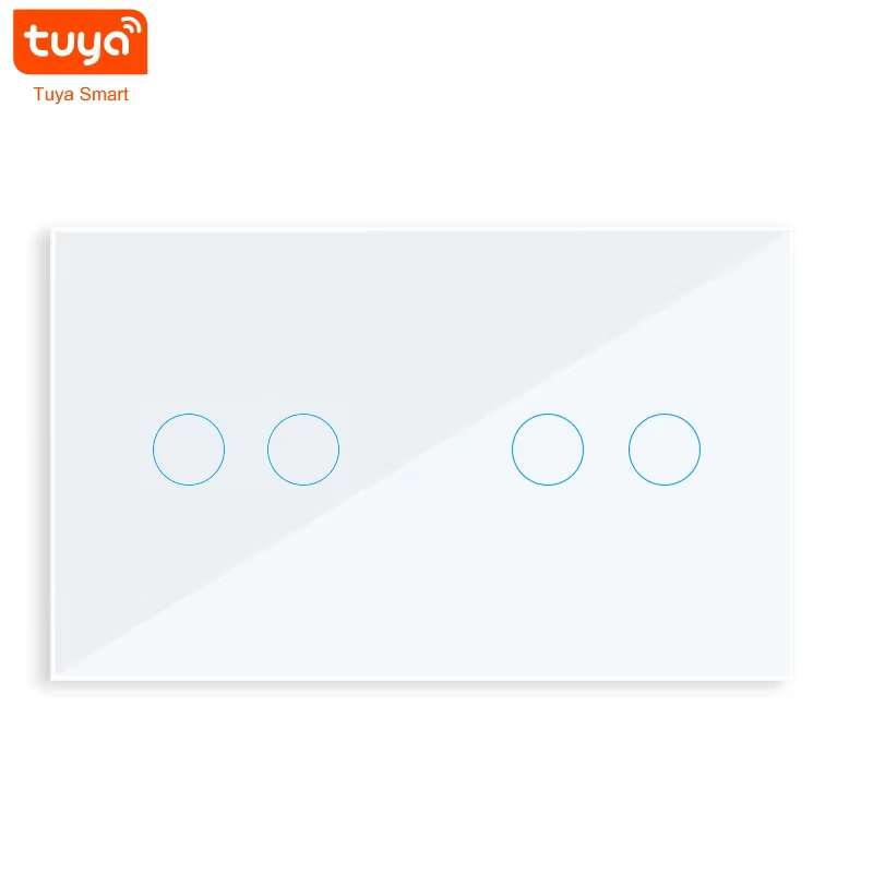 Shawader Tuya WIFI Smart Wall Light Switch Touch Glass Panel Wireless Interuptor 4/5/6 Gang Remote Control by Alexa Google Home