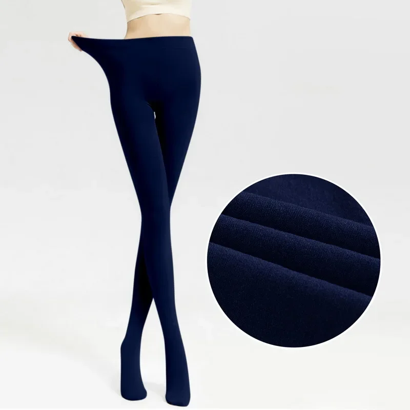 Winter Warm Bottoms Solid Thickened Velvet Warm Bottoms High Waist High Elastic Pants Upward Push Tight Pantyhose Women