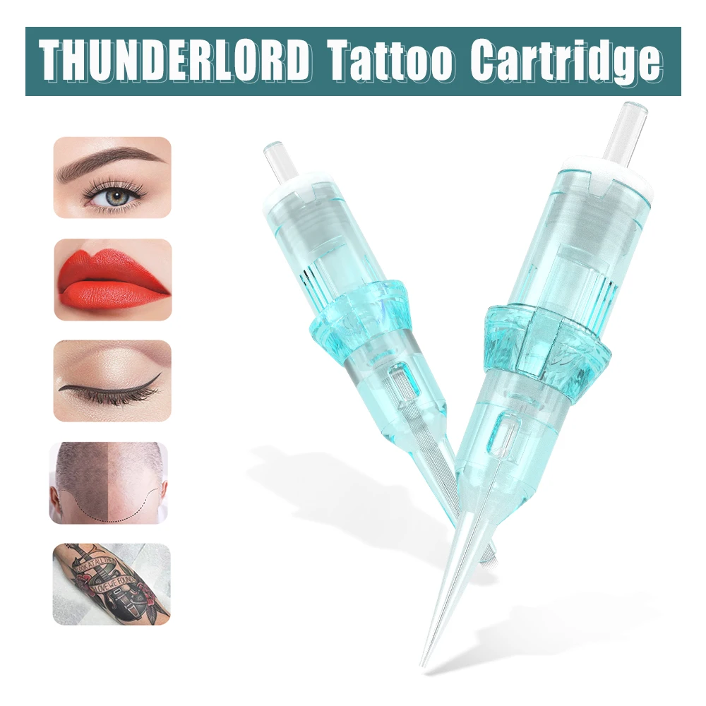 New 20X Blue Tattoo Cartridge Permanent Makeup Needle For Tattoo Machine Universal Round Liner 0.25mm 0.30mm Sterilized Needles