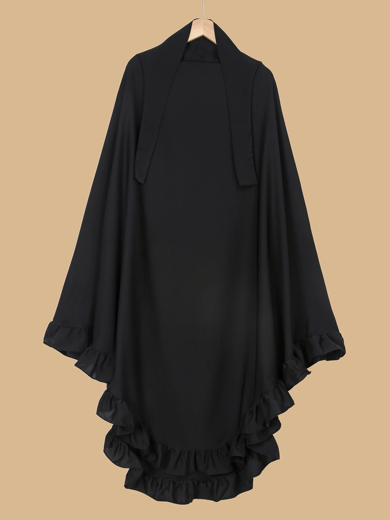 Women Plain Prayer Shawl Wraps Instant Scarf Hijab Large Single Layer Wooden Ear Border Clothing  Abaya Muslim Headscarf