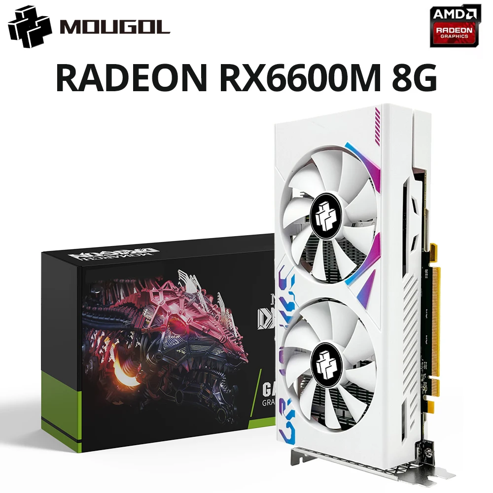 MOUGOL AMD Radeon RX6600M 8GB Graphics Card GDDR6 Video Memory 7NM PCIE4.0 128bit DP Gaming GPU Card for Desktop Computers