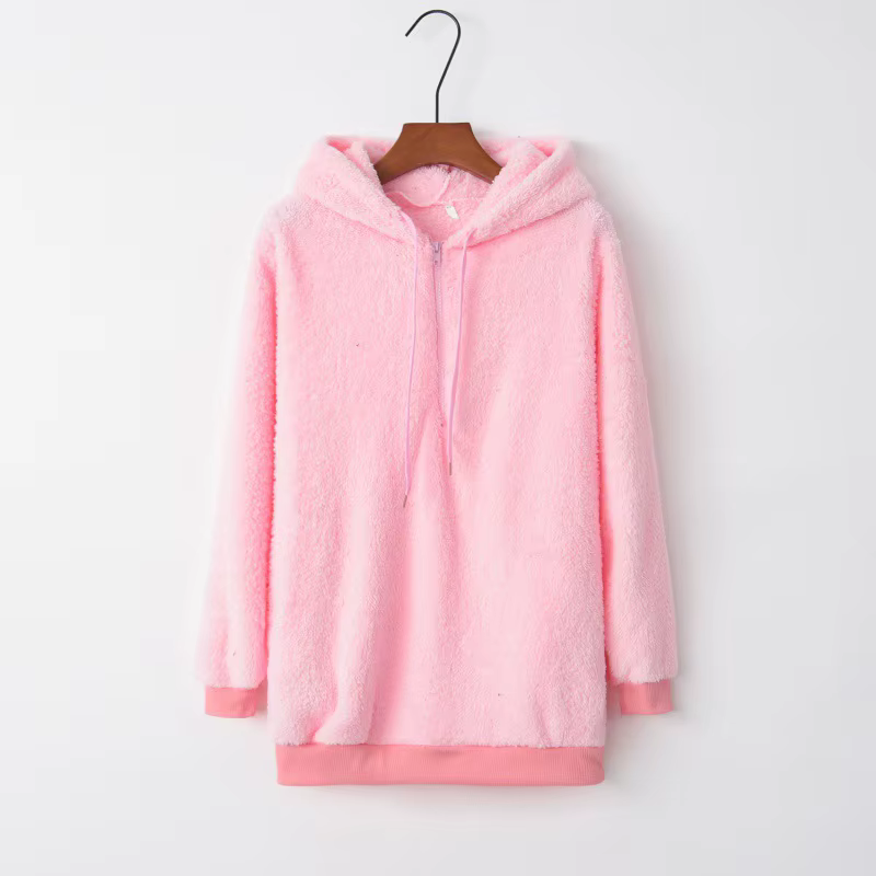 Winter Women Sherpa Hoodies Plus size Fleece Hooded Pullover Loose Fluffy Coat Warm Streetwear Hoodies