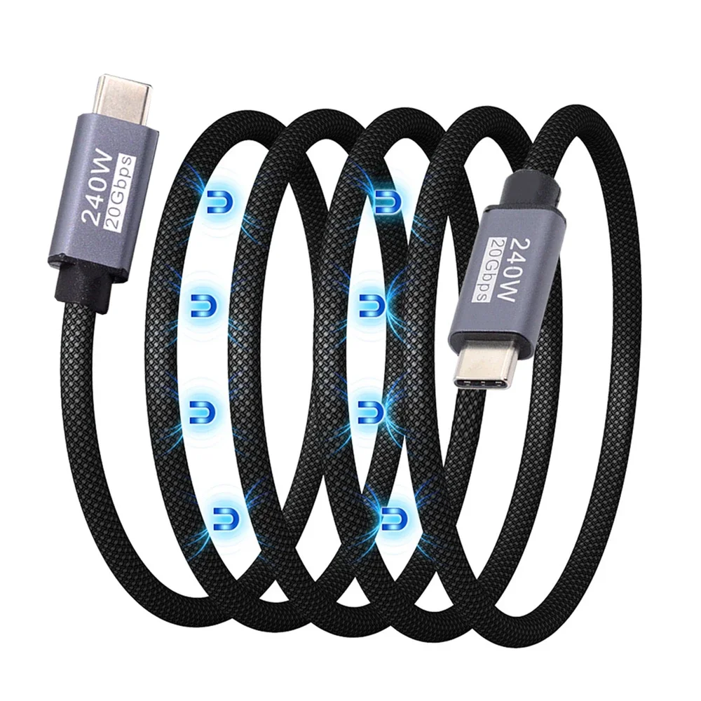 USB C Magnetic Cable USB4.0 Type C 20Gbps PD3.1 240W 8K 5K 4K Data Fast Charging Extension Cable